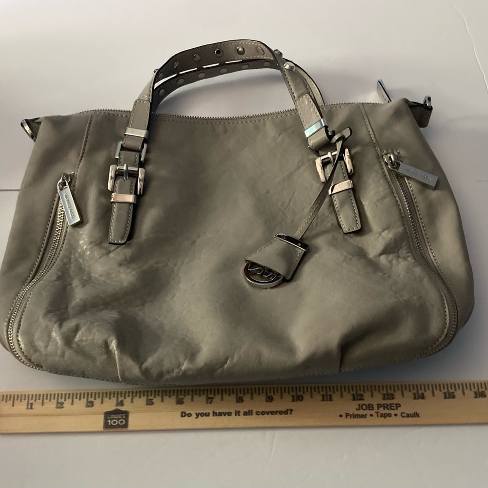 Michael Kors Gray leather bag with studded handles and Shoulder strap - Picture 13 of 13